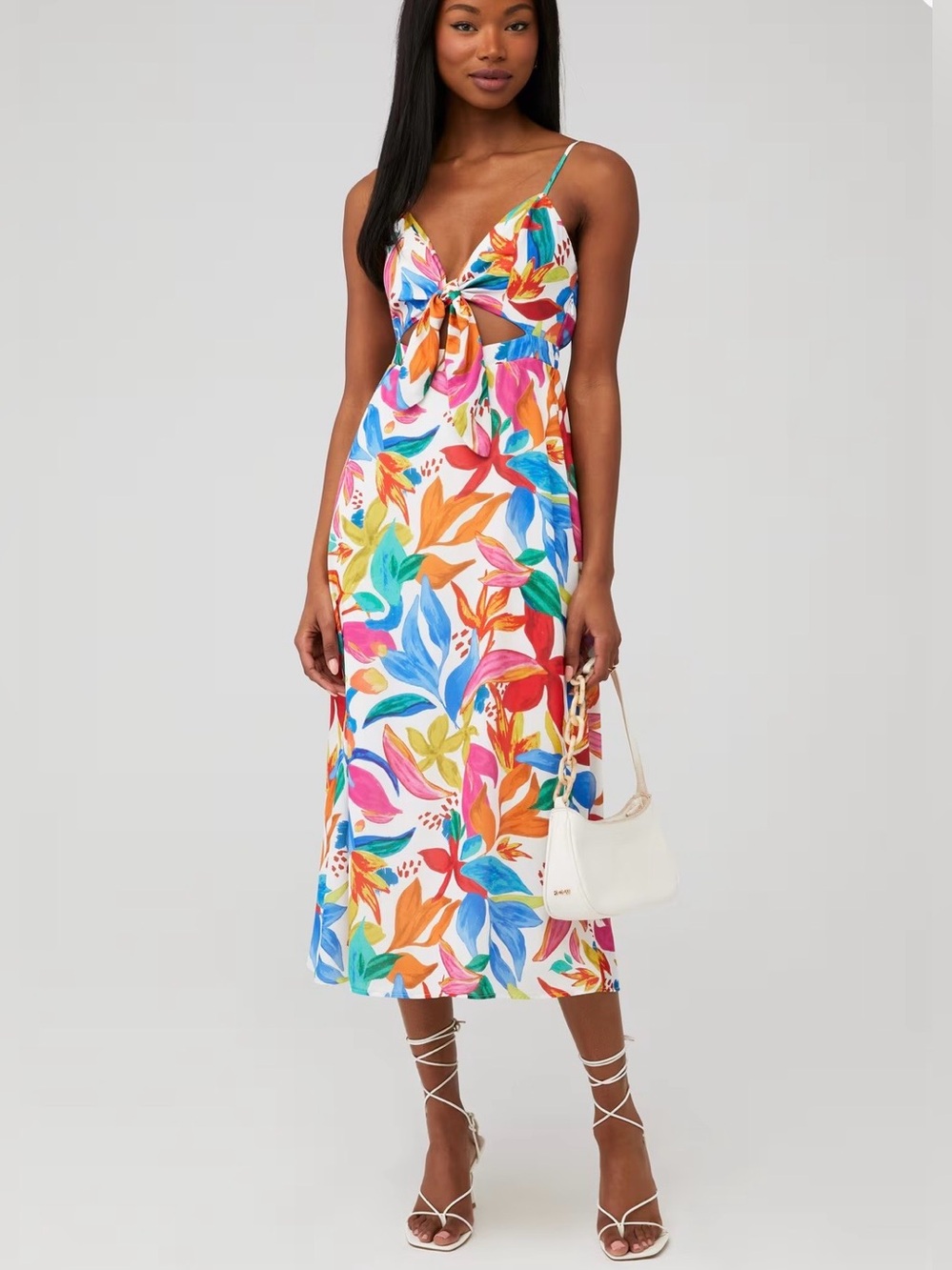 SHOW ME YOUR MUMU Moby Tie-Front Floral Midi Dress